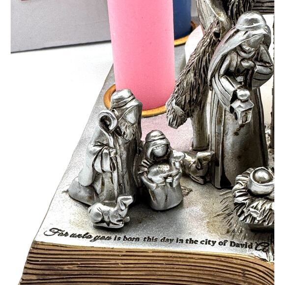 Dicksons Christmas Nativity Advent Book Figurine Candle Holder Resin Wreath READ - Picture 5 of 16